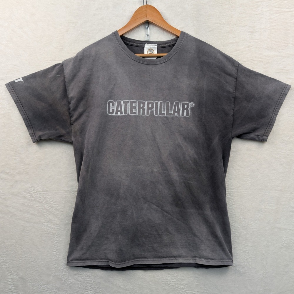 VTG Caterpillar T-Shirt Men's XL Faded Black CAT Logo Relaxed Fit Workwear Y2K